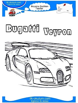 Çocuklar İçin Bugatti Boyama Sayfaları 